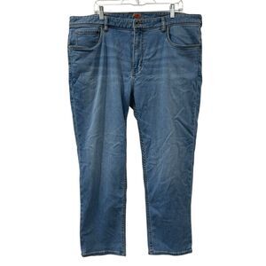Tommy Bahama Jeans Mens 42x30 Blue Regular Straight Flex Comfort Denim Pants Zip